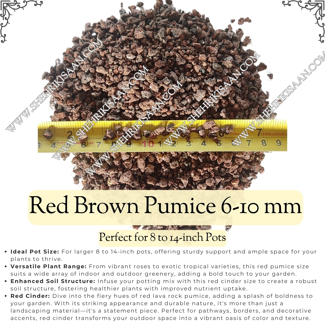 Red Brown Pumice 6 to 10 mm Pumice for Plants